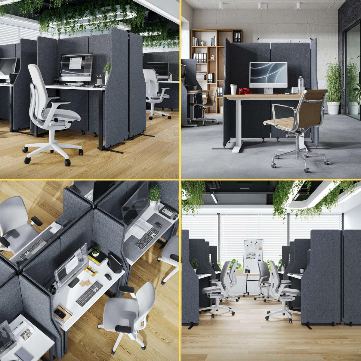 AKUSTIK-TRENNWAND mit Schalldämmung PEOLT 145x240x1,8cm Anthrazit Stellwand - Anthrazit, Kunststoff (240/145/1.8cm) - DELUKE