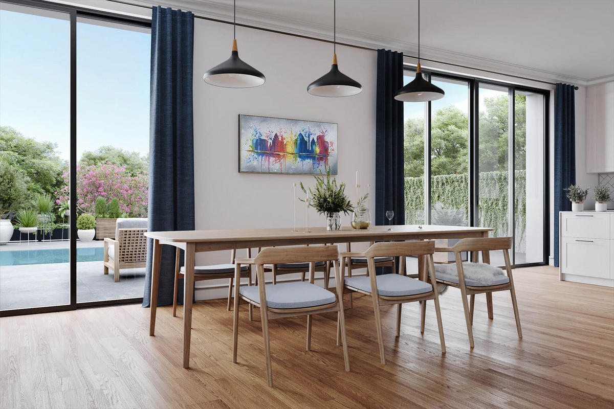 OLEJOMAĽBA 120/60 cm, Mesto a architektúra - sivá, drevo/textil (120/60cm) - KUNSTLOFT