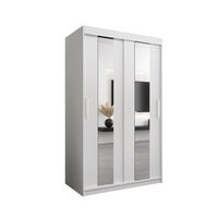 SCHWEBETÜRENSCHRANK 200/120/62 2-türig - Silberfarben/Weiß, Holz/Kunststoff (120/200/62cm) - MÖBEL KRYSPOL