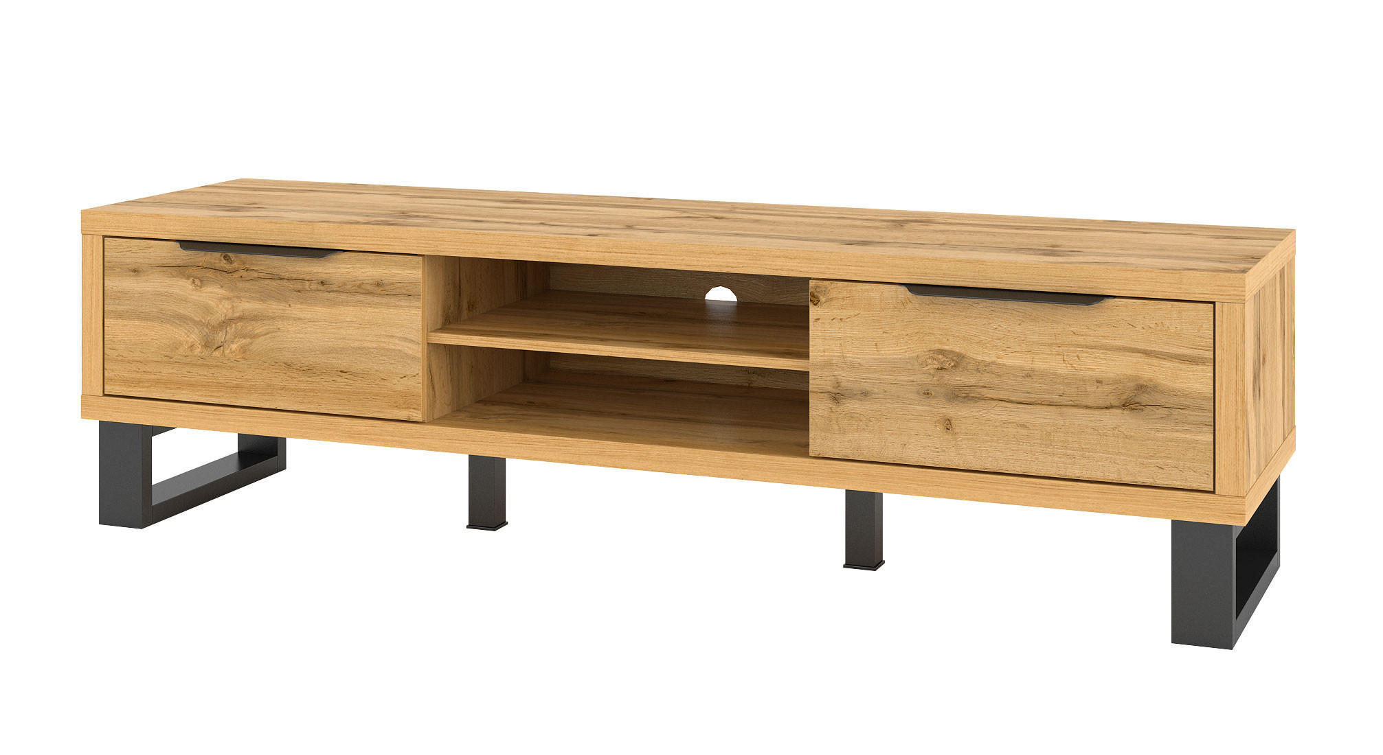 LOWBOARD Halle Wotan Eiche 180 / 50 / 50 cm - Eiche Wotan/Braun, Holz/Holzwerkstoff (180/50/50cm) - Feldmann-Wohnen