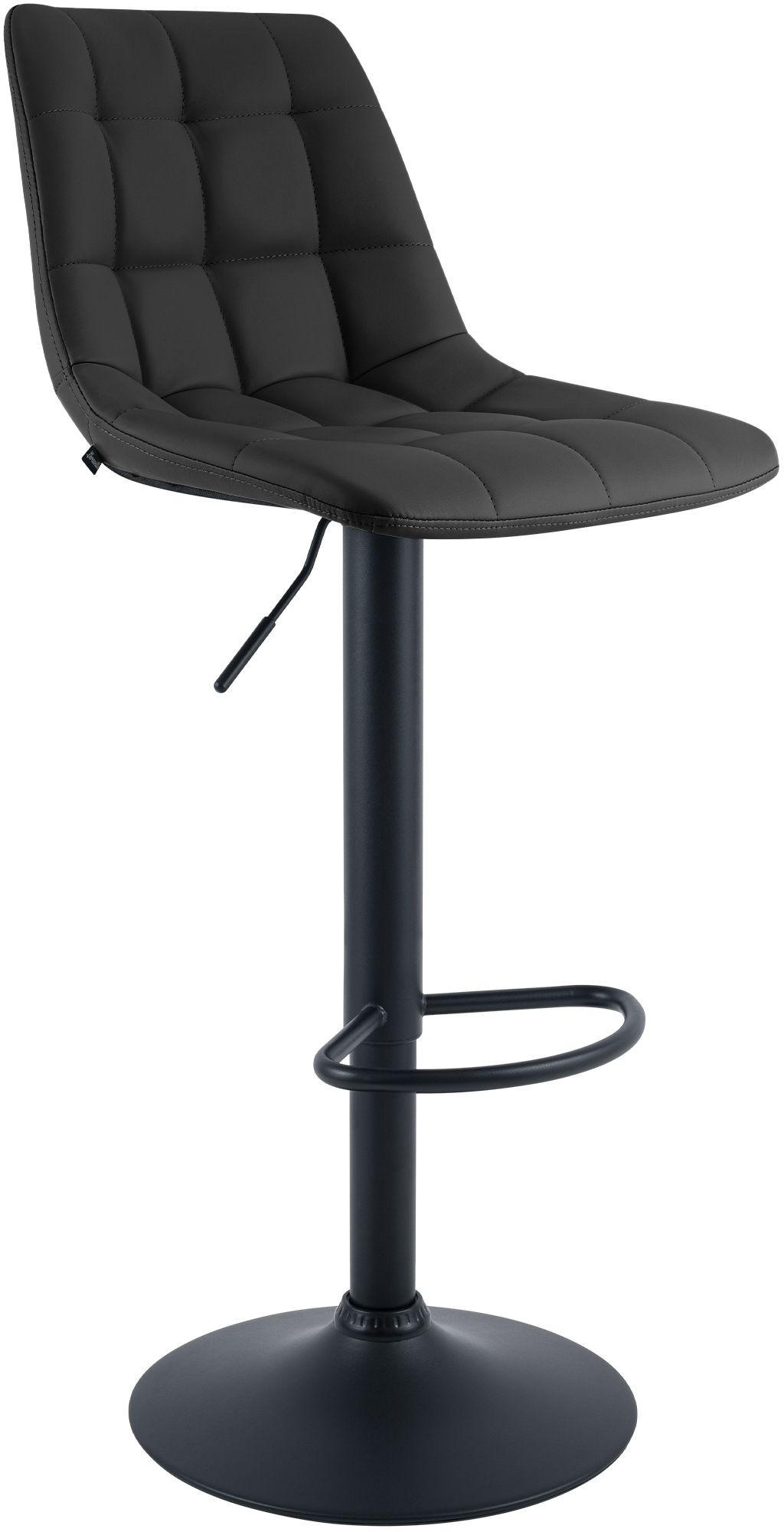 BARHOCKER Lederlook Schwarz - Schwarz, Textil/Metall (44/108/50cm) - CLP