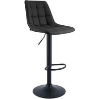 BARHOCKER Lederlook Schwarz - Schwarz, Textil/Metall (44/108/50cm) - CLP