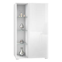 VITRINE Davos Weiß Hochglanz - Weiß Hochglanz, Holzwerkstoff (71.5/134/35cm) - Vladon