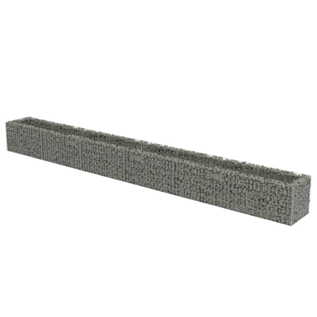 furnicato Gabionen-Hochbeet Silber 50x50x520 cm