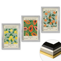 WANDBILDER 3er Set - 20x30 cm Silberner Rahmen - Fruchtposter Zitronen Papayas - Silberfarben, Kunststoff (20/30cm) - ArtPrintCave