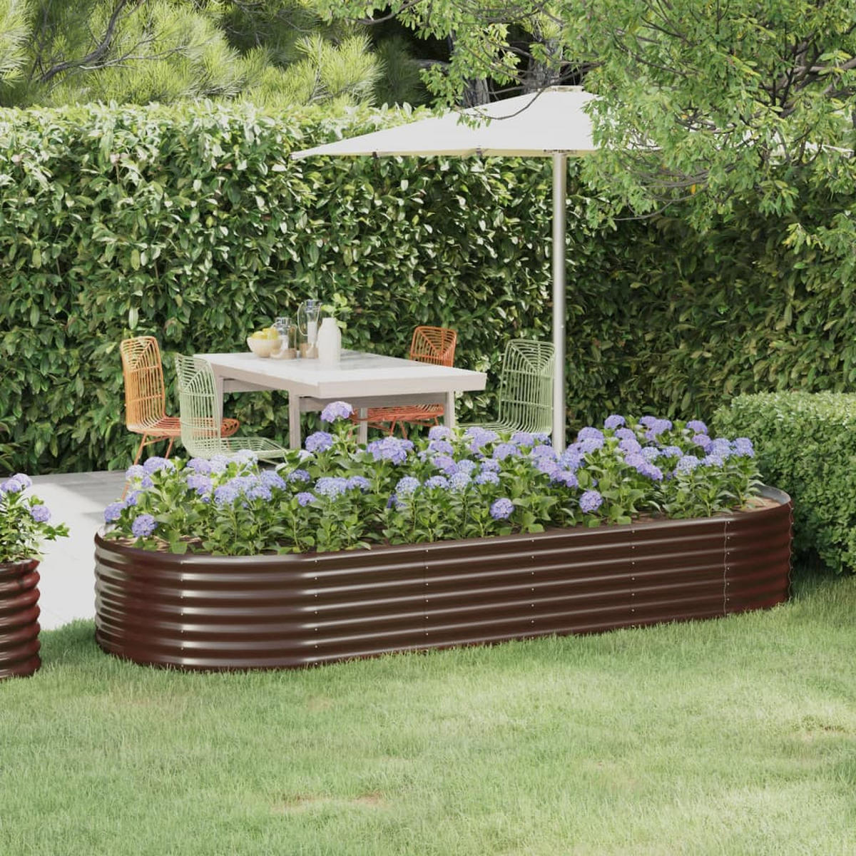 HOCHBEET Verzinkter Stahl 249x100x36 cm Braun - Braun, Metall (100/36/249cm) - furnicato