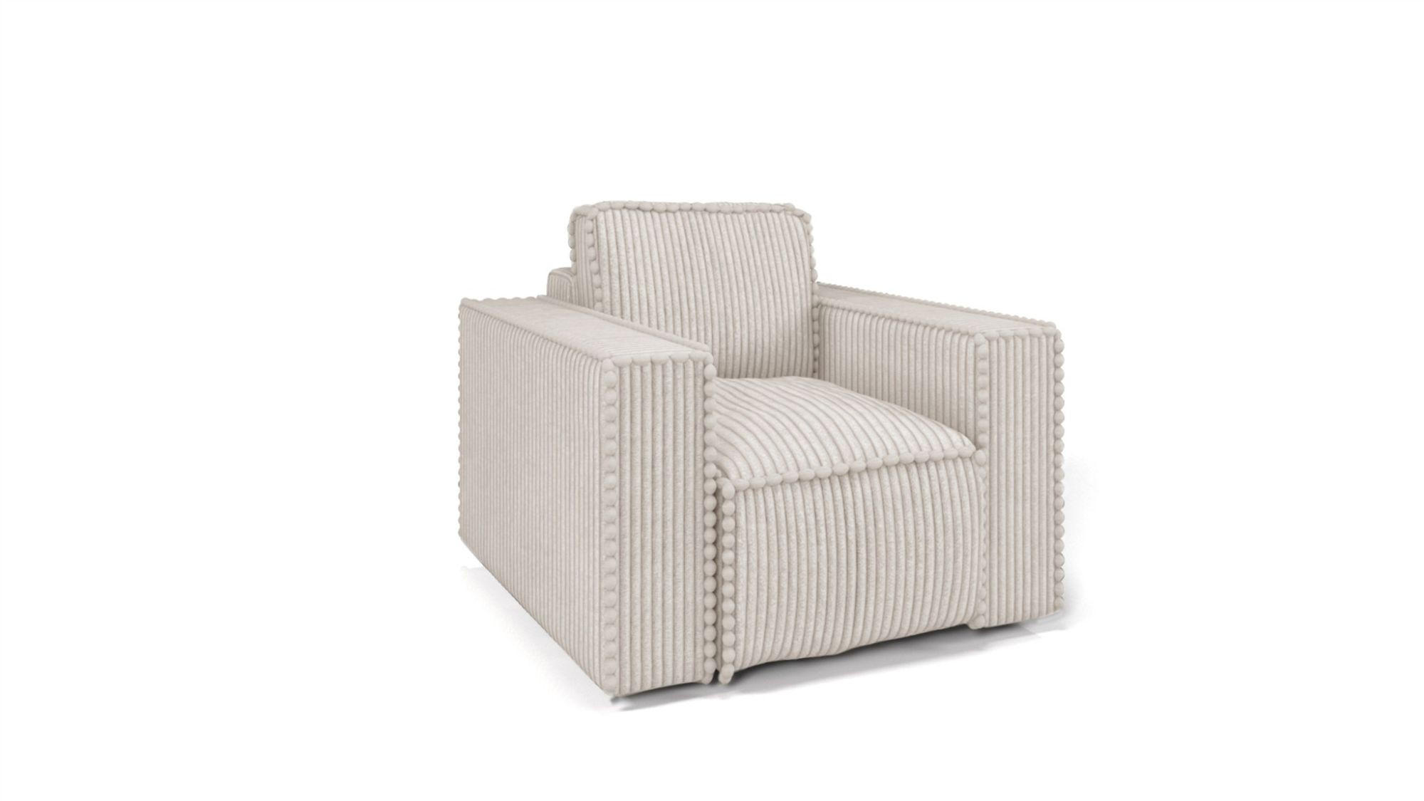 SESSEL Vajana - Creme, Holzwerkstoff/Textil (85/86/102cm) - Fun Möbel