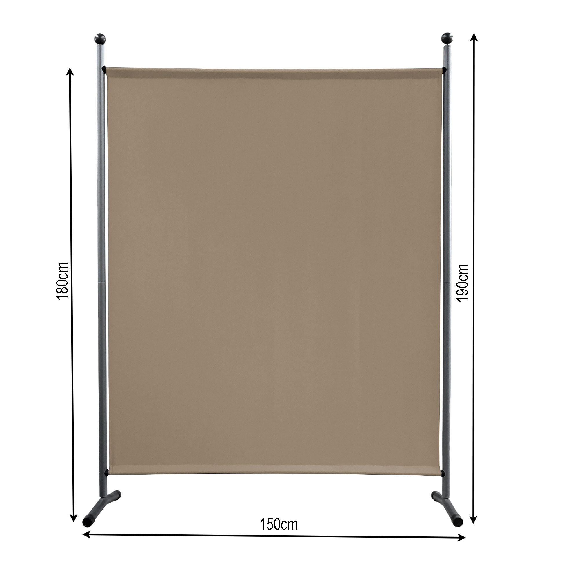 PARAVENT 1-tlg. 150x190 cm Beige - Beige, Metall (150/190cm) - QUICK STAR
