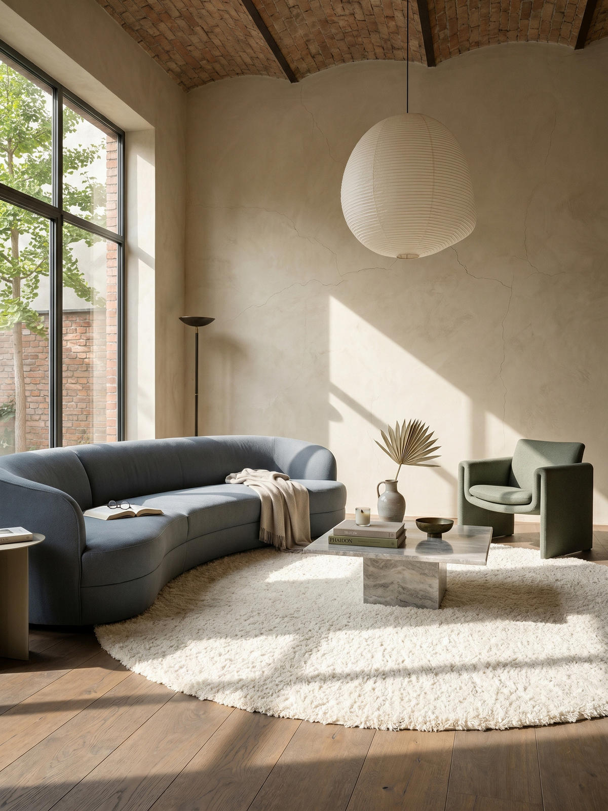 TEPPICH Wohnzimmer Hochflor Einfarbig Weich Flauschig Waschbar Rund Creme 200x200 cm – RHEIN - Beige, Textil (200/200cm) - KADIMA DESIGN
