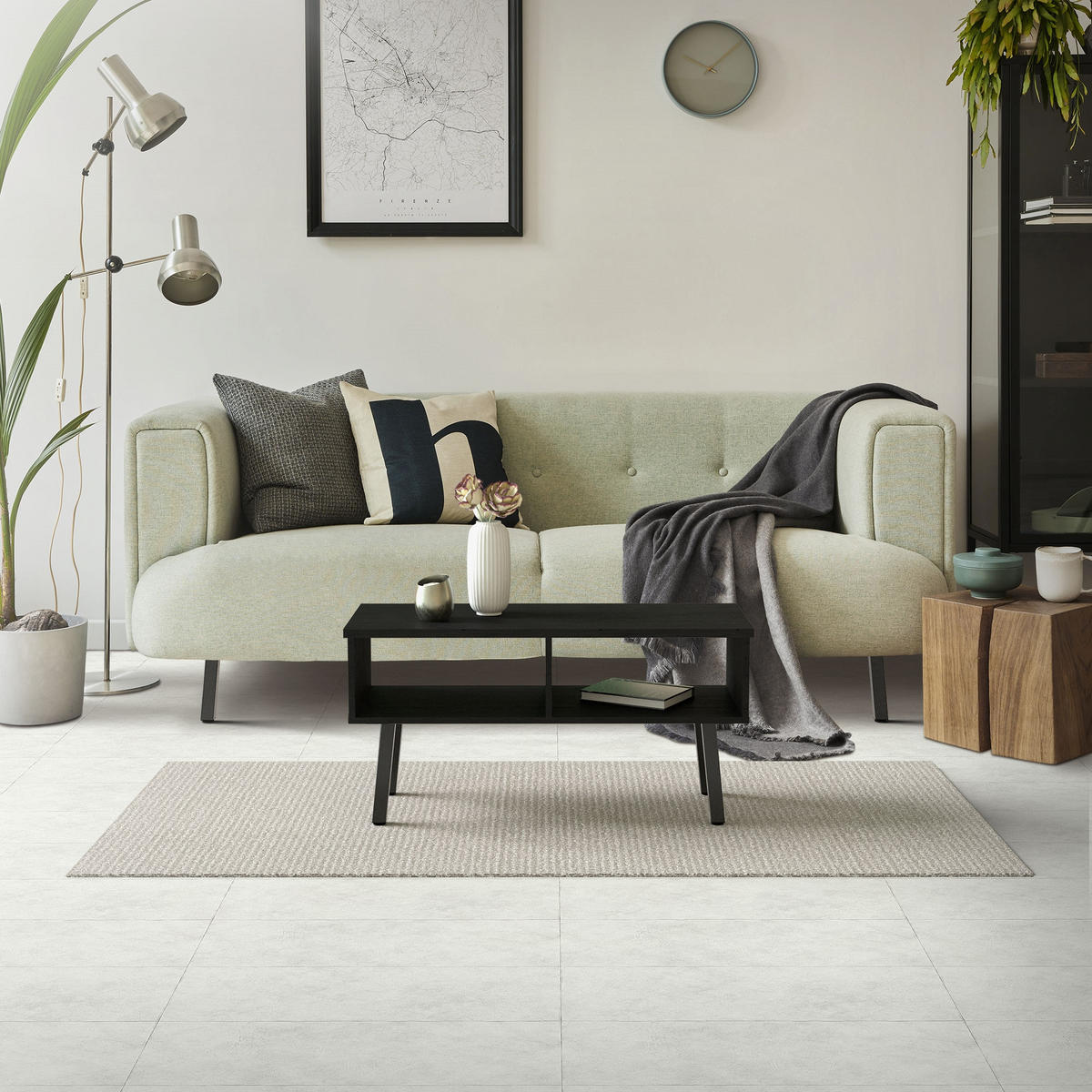 TISCHBEINE 4er Set I-96GRAD-Design H:30 cm Dunkelgrau 4x4 cm - Dunkelgrau, Metall (4/30/4cm) - ML-DESIGN