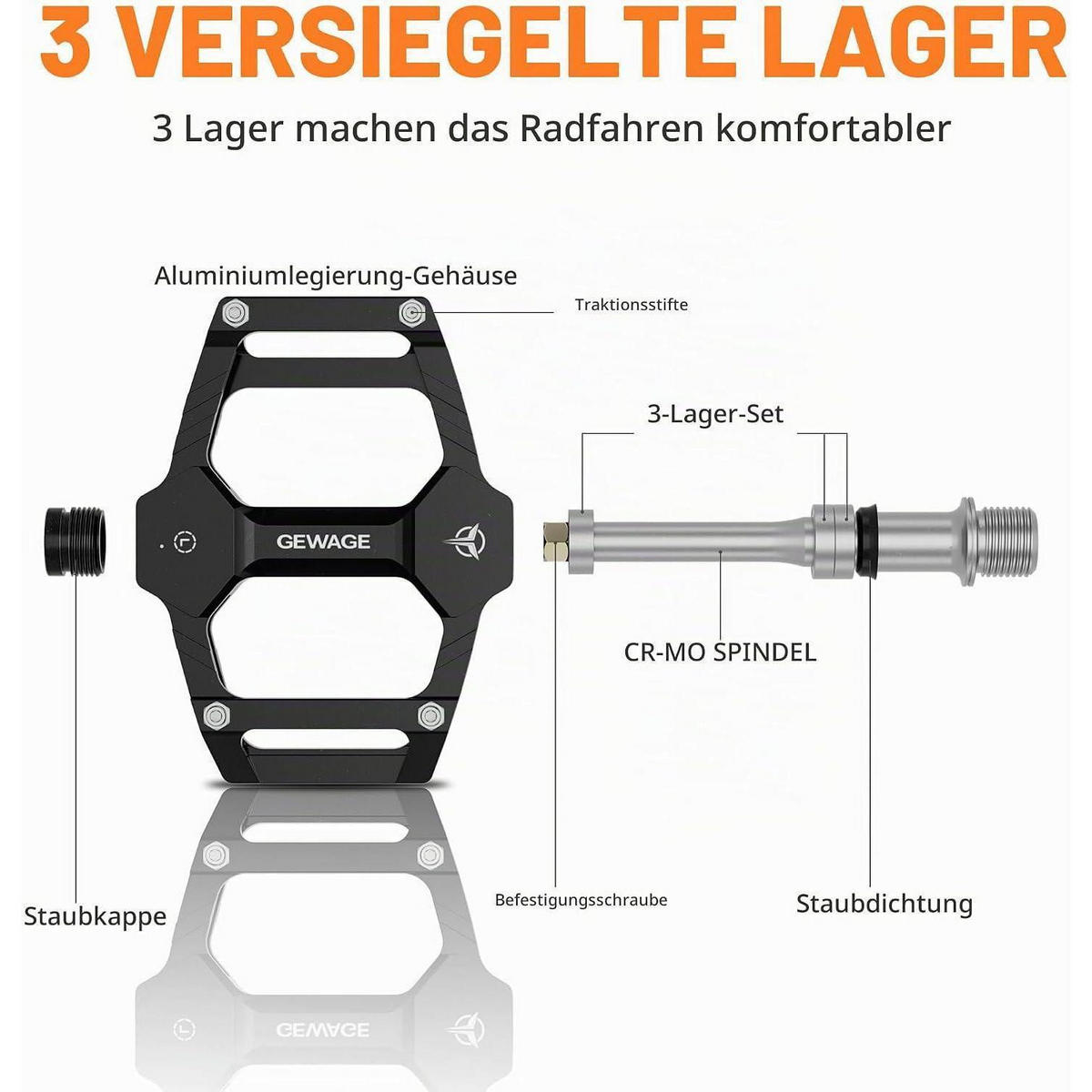 FAHRRADPEDALE Set Schwarz - Schwarz, Metall (8/1.5/9.8cm)