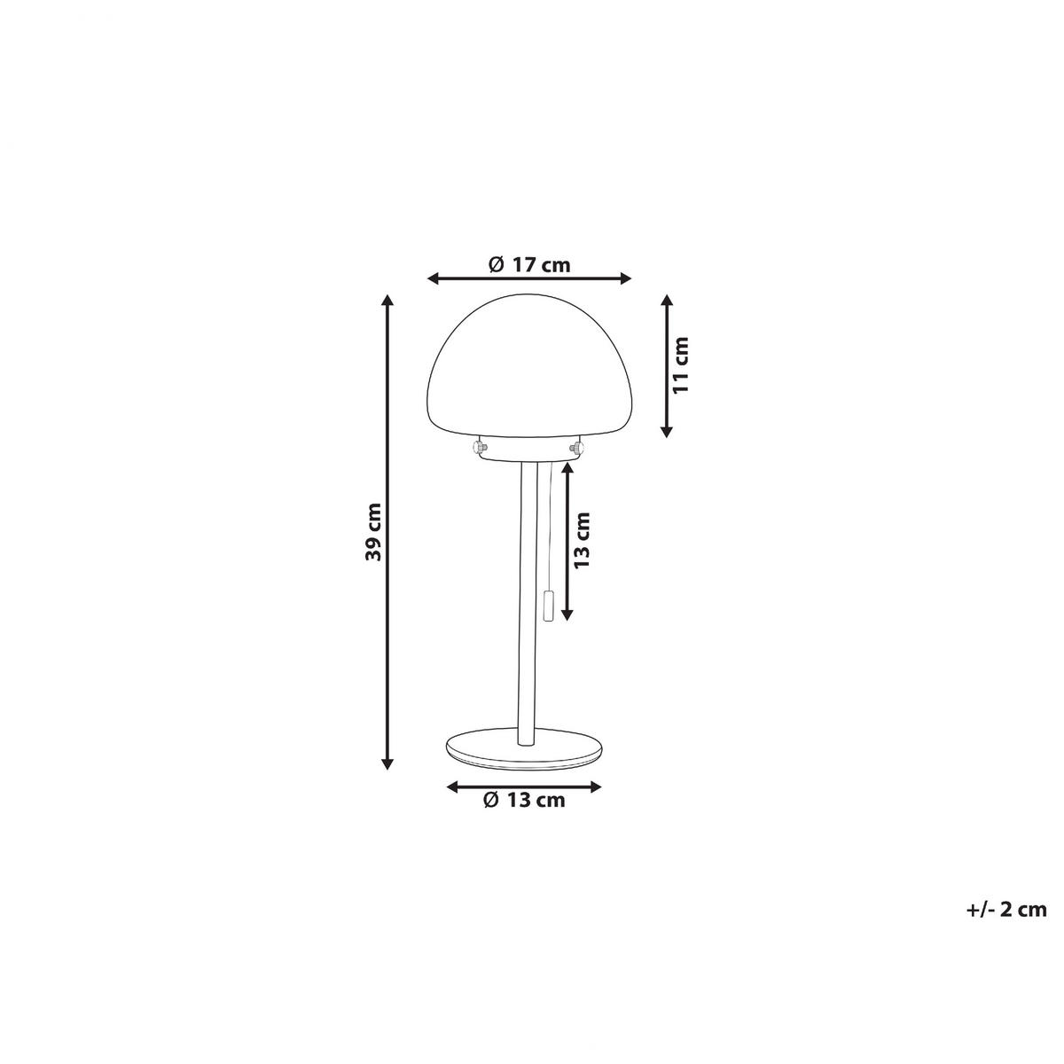 TISCHLAMPE Moruga 17/17/39 cm - Pink, Glas (17/13/39cm) - Beliani