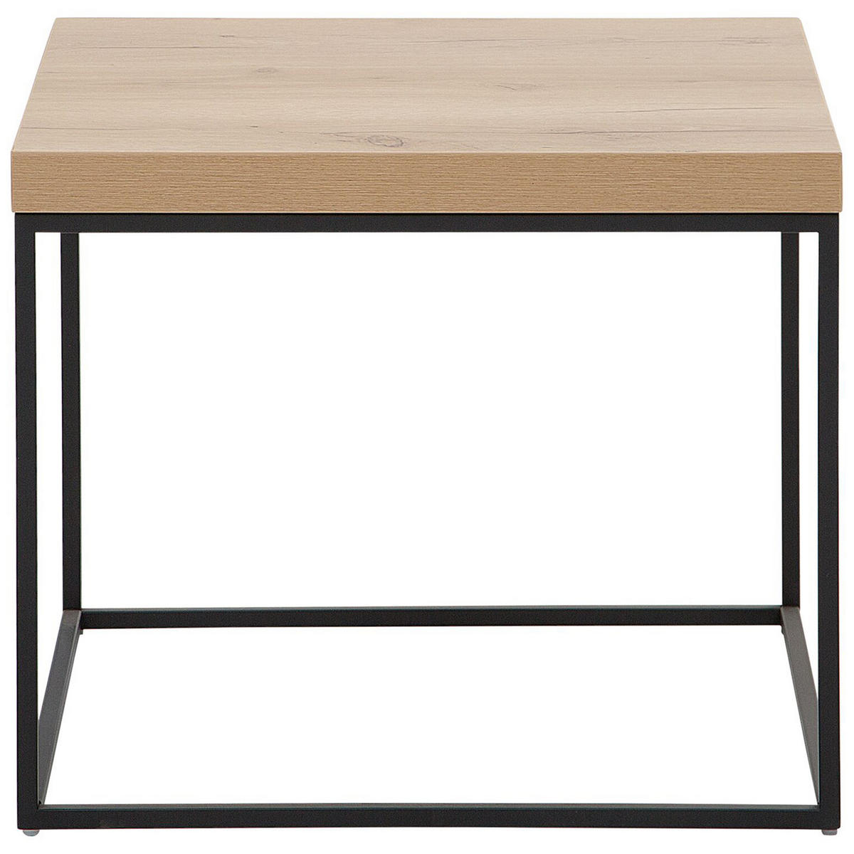 BEISTELLTISCH heller Holzfarbton/schwarz 60/60/50 cm Delano - Hellbraun/Schwarz, Holzwerkstoff (60/60/50cm) - Beliani