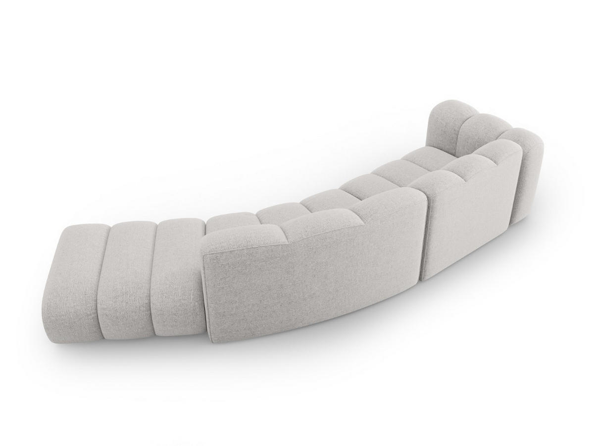 SOFA modular rechts Lupine aus Chenille-Stoff hellgrau 5 Sitzplätze - Hellgrau, Textil (335/70/166cm) - Micadoni
