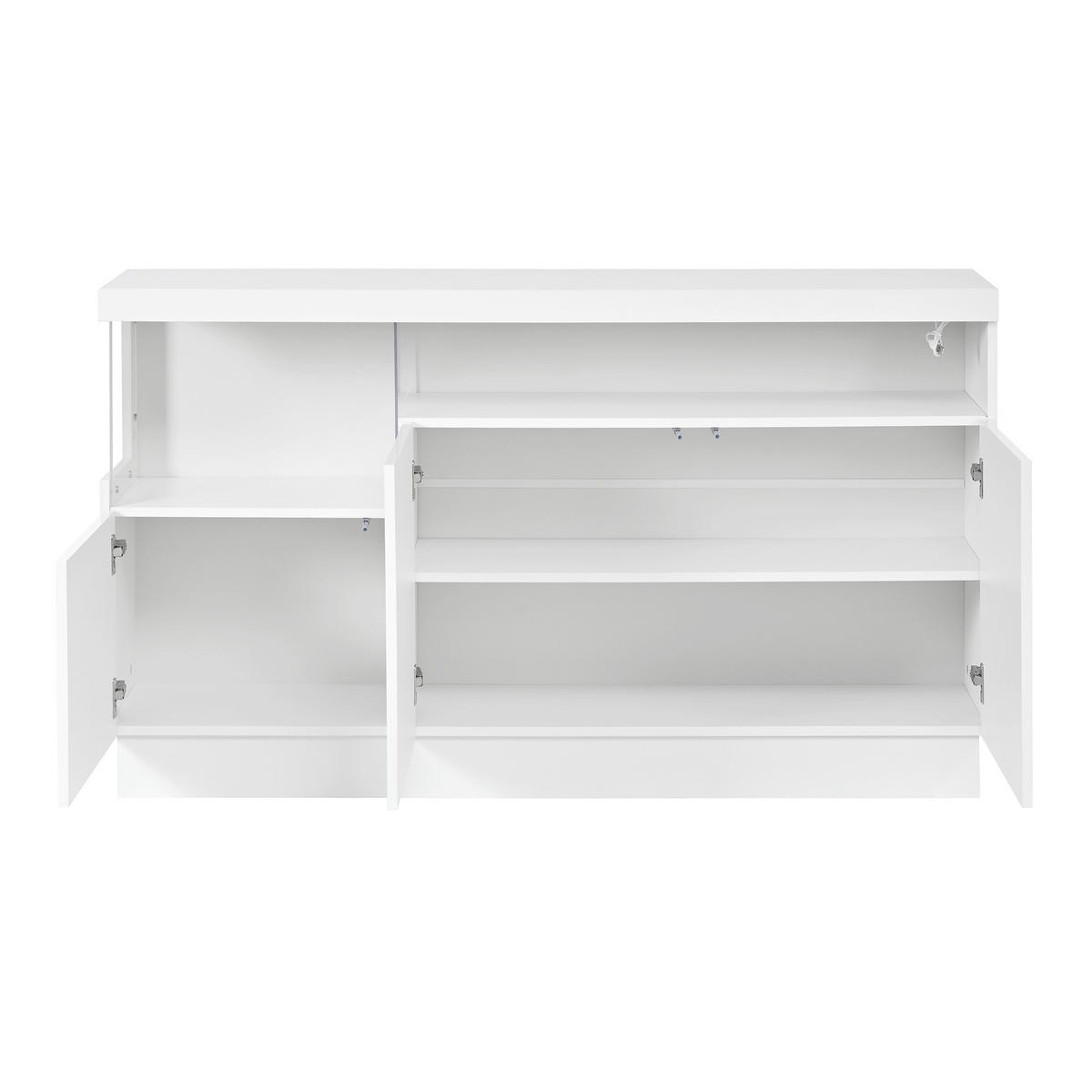 SIDEBOARD LED APP Acrylfach Aufbewahrungsschrank Modern Weiß - Weiß, Holzwerkstoff (140/80/36cm) - FLIEKS