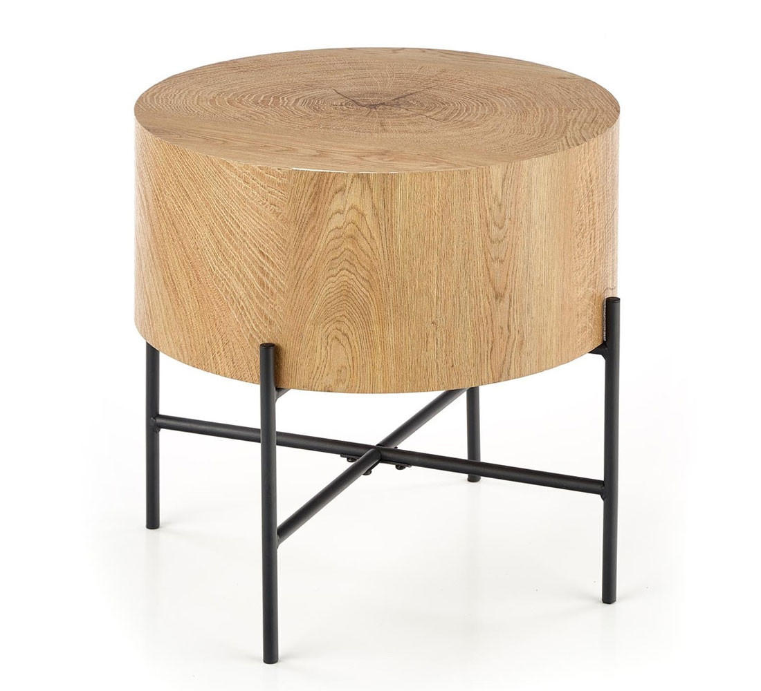Feldmann-Wohnen Couchtisch Eiche, Schwarz 45x37x45 cm