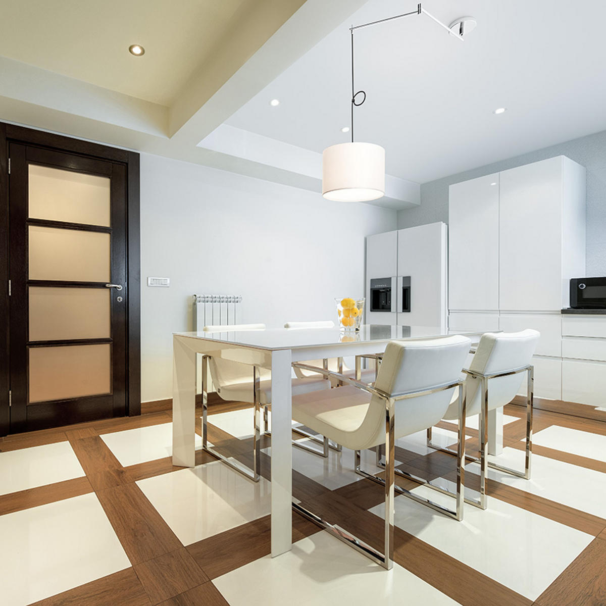 PENDELLEUCHTE BROADWAY Weiß Chrom 15 W - Weiß, Metall (108/32/120cm) - Rendl