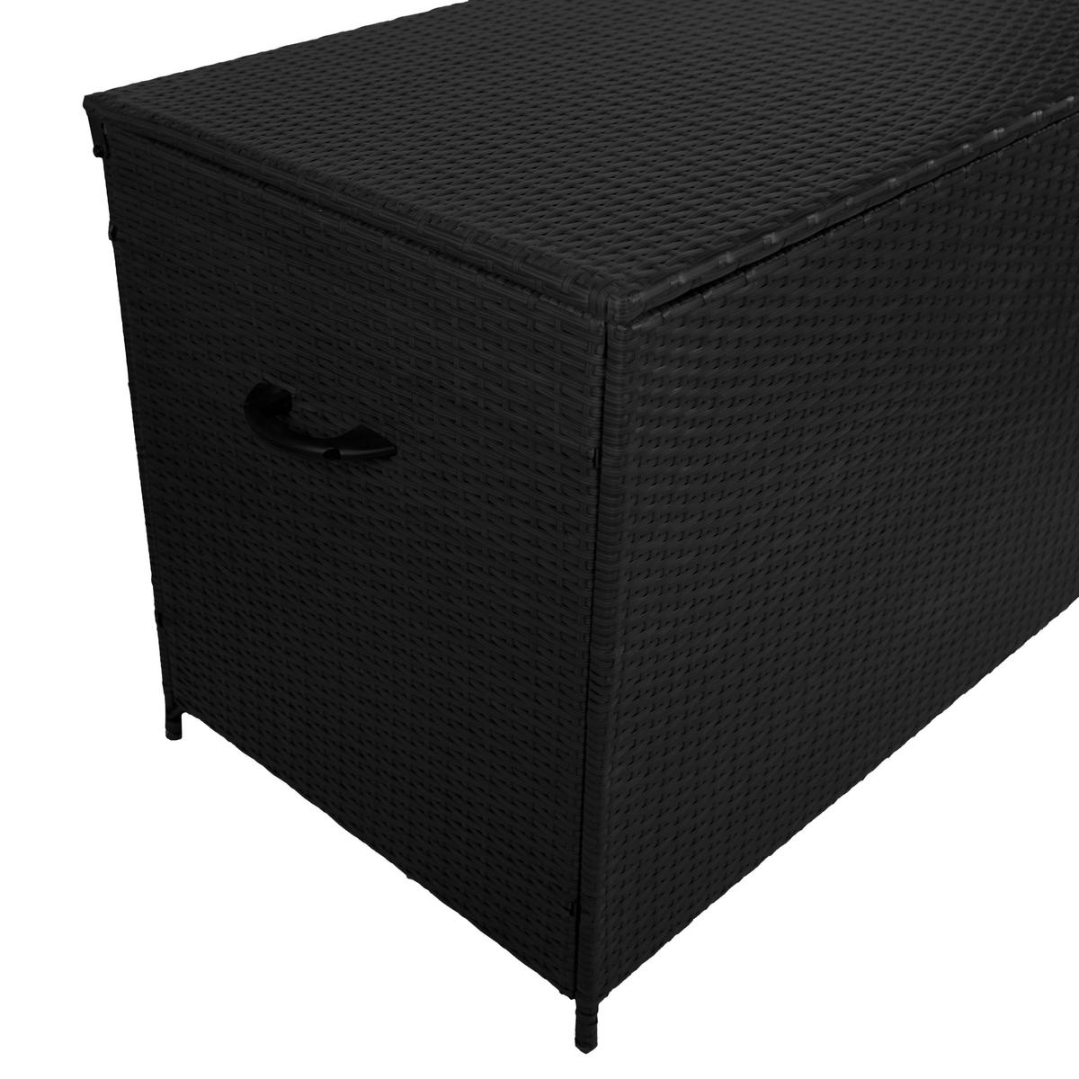 KISSENBOX Rattan - Schwarz - Schwarz, Naturmaterialien (138/1/70cm) - Monstershop