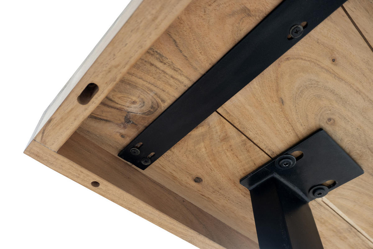 ESSTISCH RIO - Beige/Schwarz, Holz/Metall (80/80/77cm) - SAM