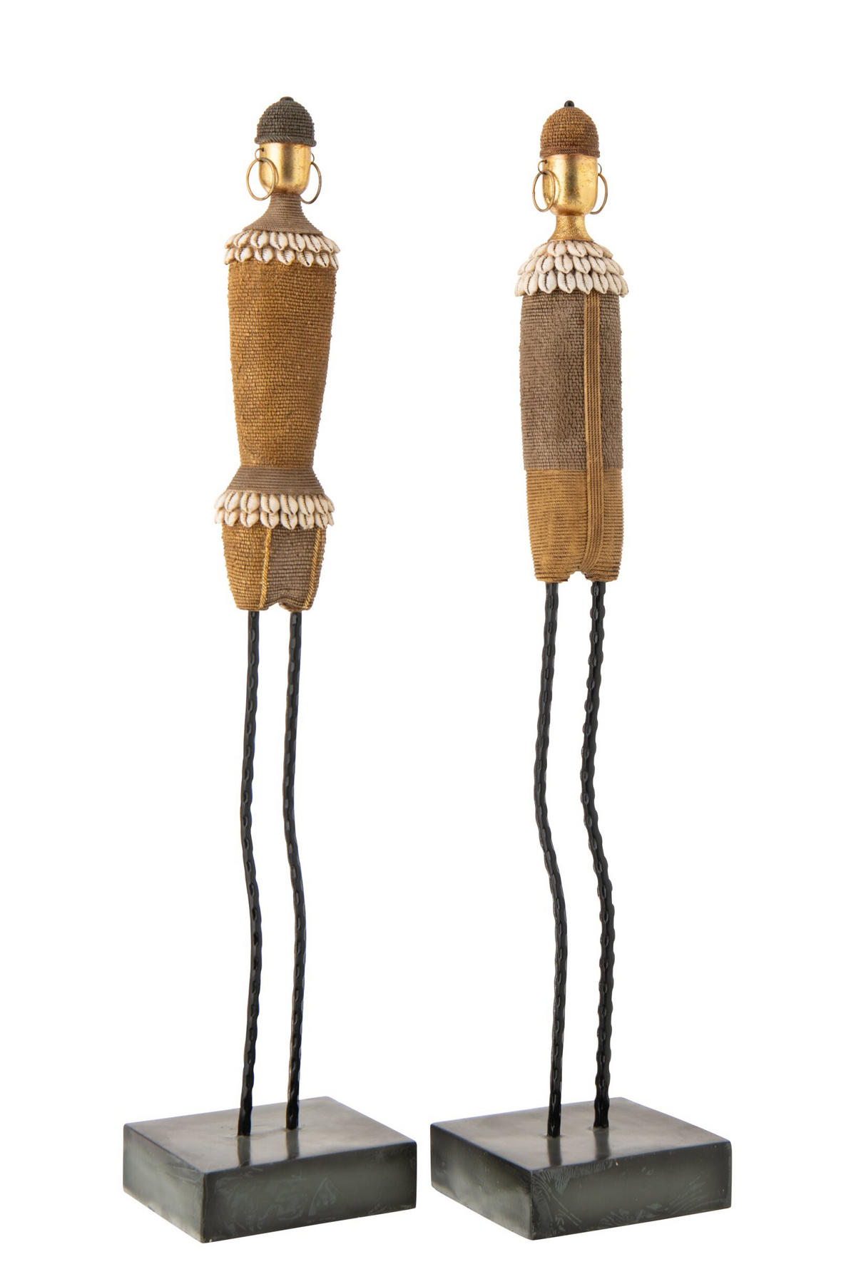FIGUR AFRIKANISCHE (2ER SET) - Multicolor, Glas/Naturmaterialien (13/70.5/15cm) - J-Line