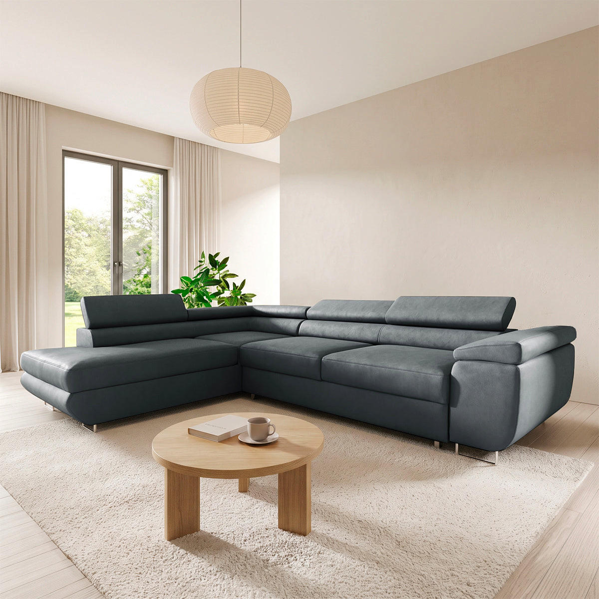 ECKSOFA Lyam 4 Sitzplätze Dunkelgrau - Grau, Textil (271/201cm) - Petits-meubles