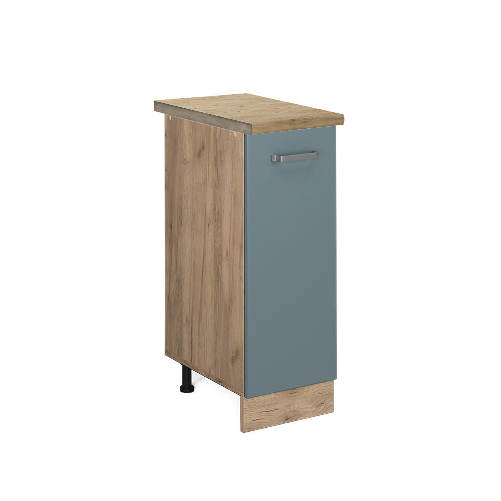 APOTHEKERSCHRANK R-Line Blau-Grau 30 cm, AP Eiche - Honigeiche/Eiche Wotan, Holzwerkstoff (30/81.6/60cm) - Vicco