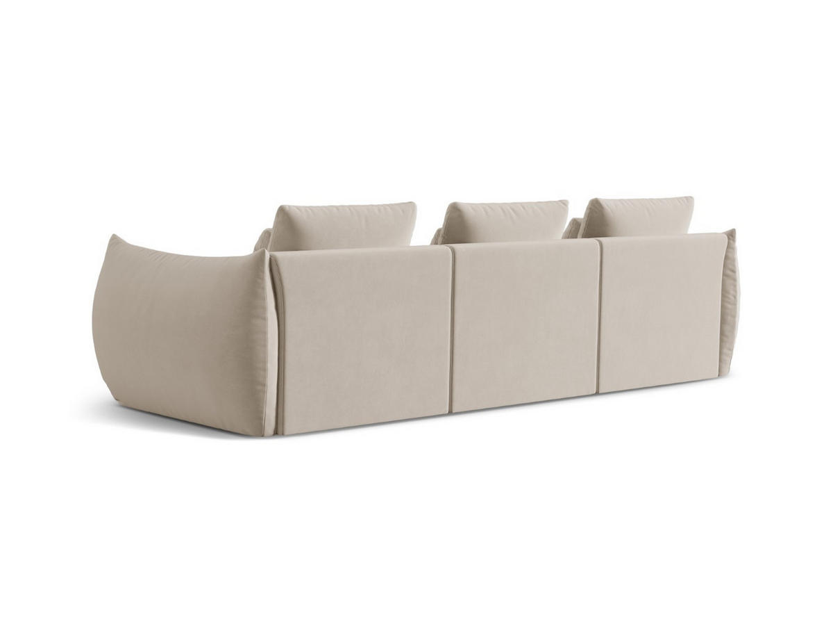 SOFA modular Bloom aus Samt ecru 4 Sitzplätze - Ecru, Textil (332/95/106cm) - Micadoni