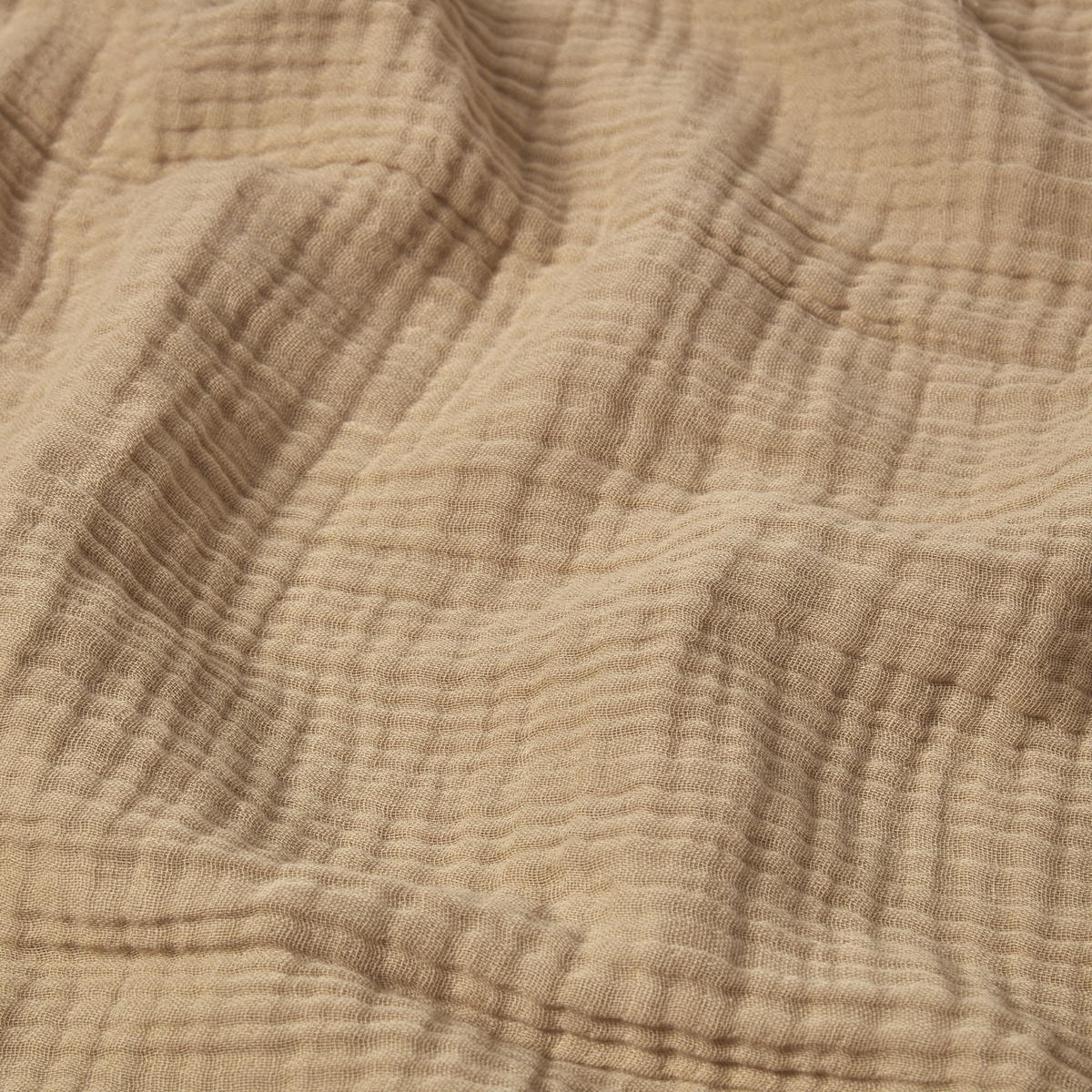 WOHNDECKE Musselin mokka mit Quasten - Mokka, Textil (127/180cm) - Homescapes