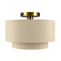 PLAFONIERA Bej bronz in E27 - bej, material textil/metal (35/35/24cm) - Relaxdays
