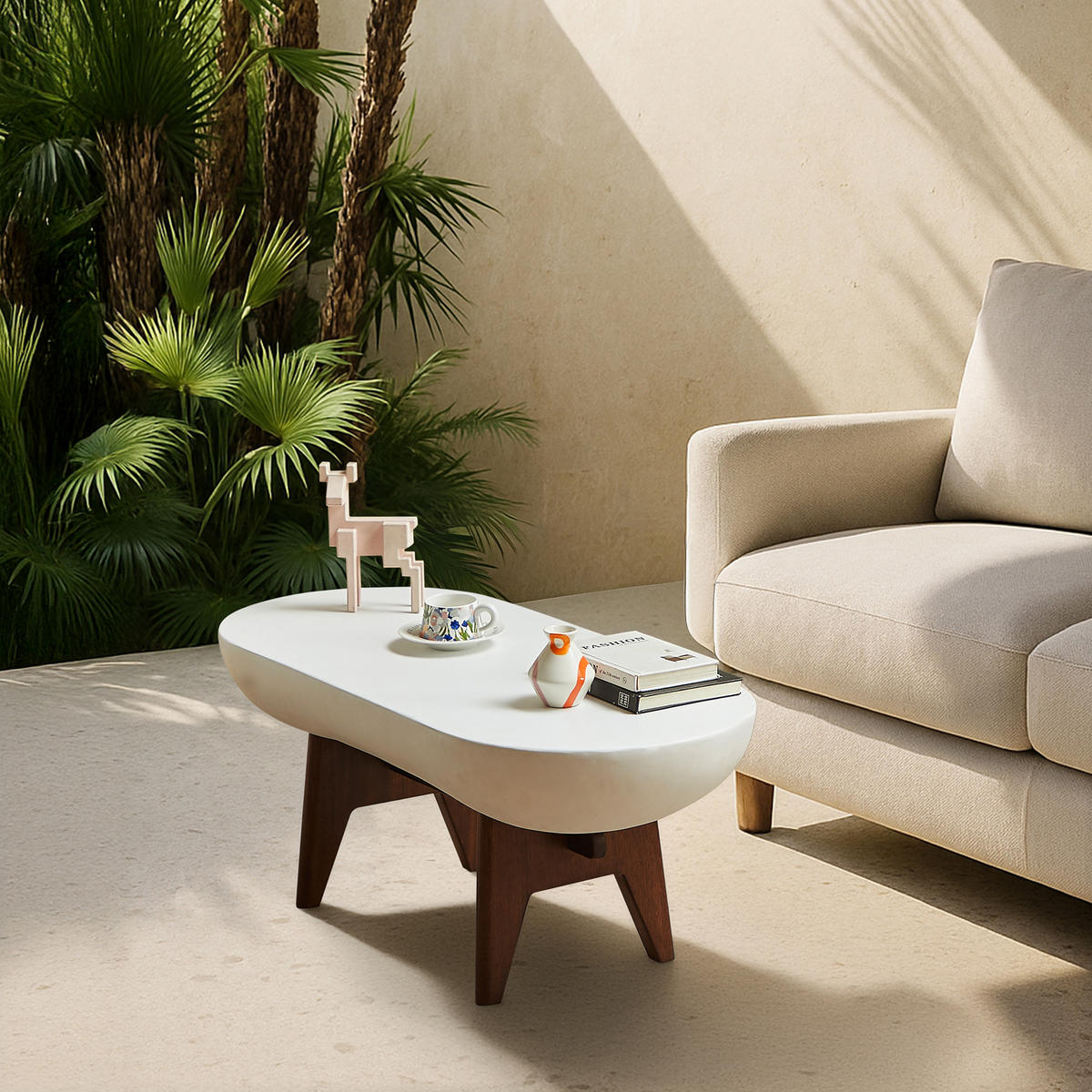 COUCHTISCH Rund Weiß 50 X 110 X 43 cm - Weiß, Metall (110/50/43cm) - Nordlys