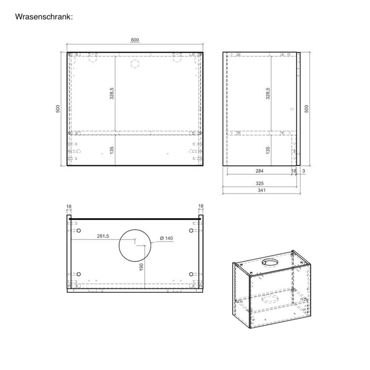 KÜCHENLEERBLOCK Bonn Weiß / Weiß Matt, Arbeitsplatte Eiche Sonoma 10-teilig - Weiß, Holzwerkstoff/Metall (204/204/124cm) - Feldmann-Wohnen