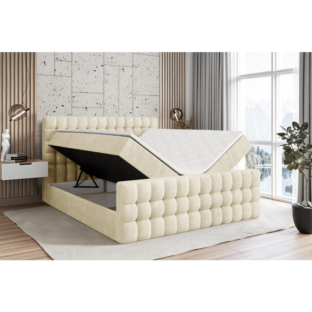Thumbnail - Altdecor Boxbett, Beige, Holzwerkstoff, H3, Höhe ca. 20 cm, 180x200 cm, Schlafzimmer, Betten, Boxspringbetten