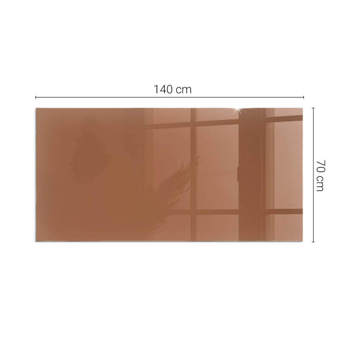 GLASPLATTE für Kamin 140x70 cm - Braun, Glas (140/70/0.4cm) - TULUP