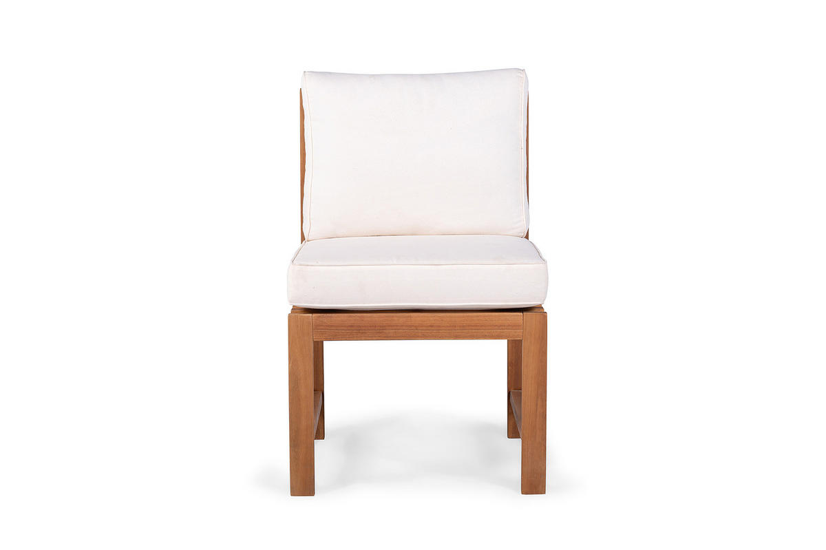 DININGSTUHL - Akazie massiv / Polyester - Braun / Beige - Beige/Braun, Holz/Textil (53/86/66cm) - home24