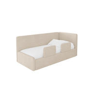 EINZELLBETT Jugendbett mit Bettkasten und Matratze H3/H4, Links - NORY 90x200 Beige - Creme, Holzwerkstoff/Textil (90/200cm) - ALTDECOR