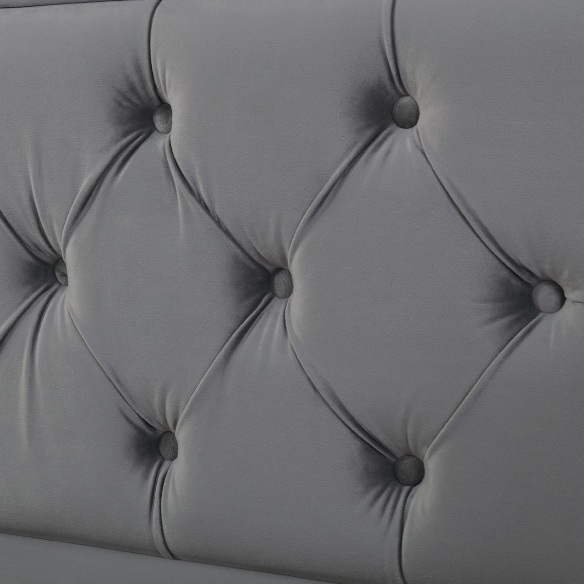 POLSTERBETT aus Samt & Stahl 140x200 cm in Grau mit Stauraum - Grau, Metall (140/200cm) - Modfu