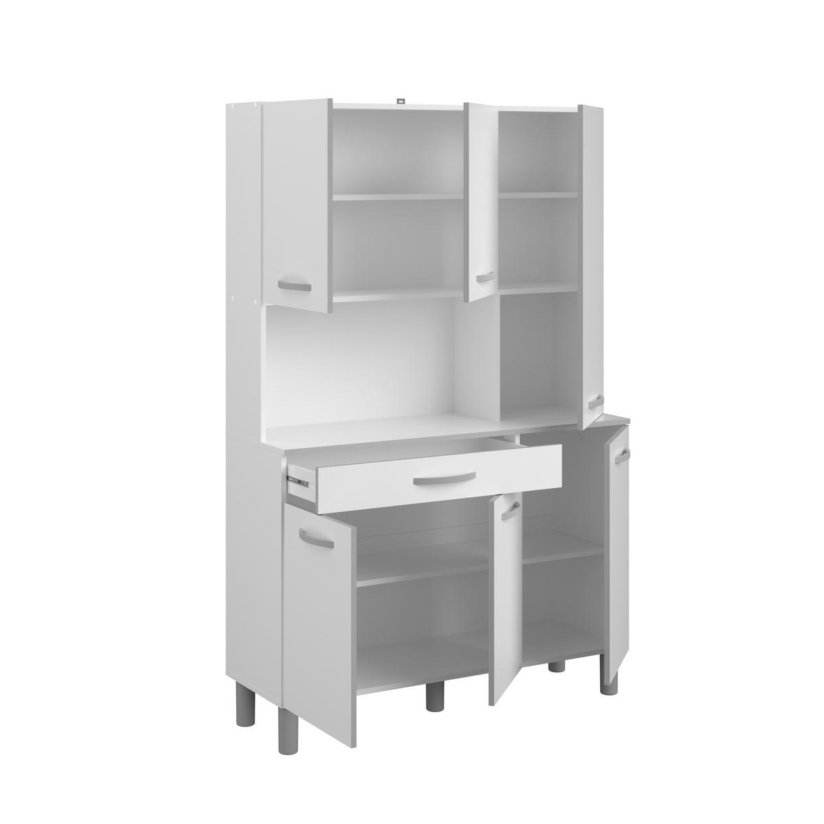 KÜCHENMÖBEL Season 1 in Weiß und Grau 2teilig Buffet Küchenschrank - Weiß, Holzwerkstoff (80/200/120cm)