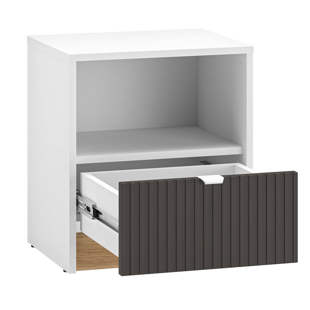 Thumbnail - Feldmann-Wohnen Nachtkonsole, Weiß, Holz, 1 Schubladen, Rechteckig, 43x48x34 cm, Schlafzimmer, Nachttische