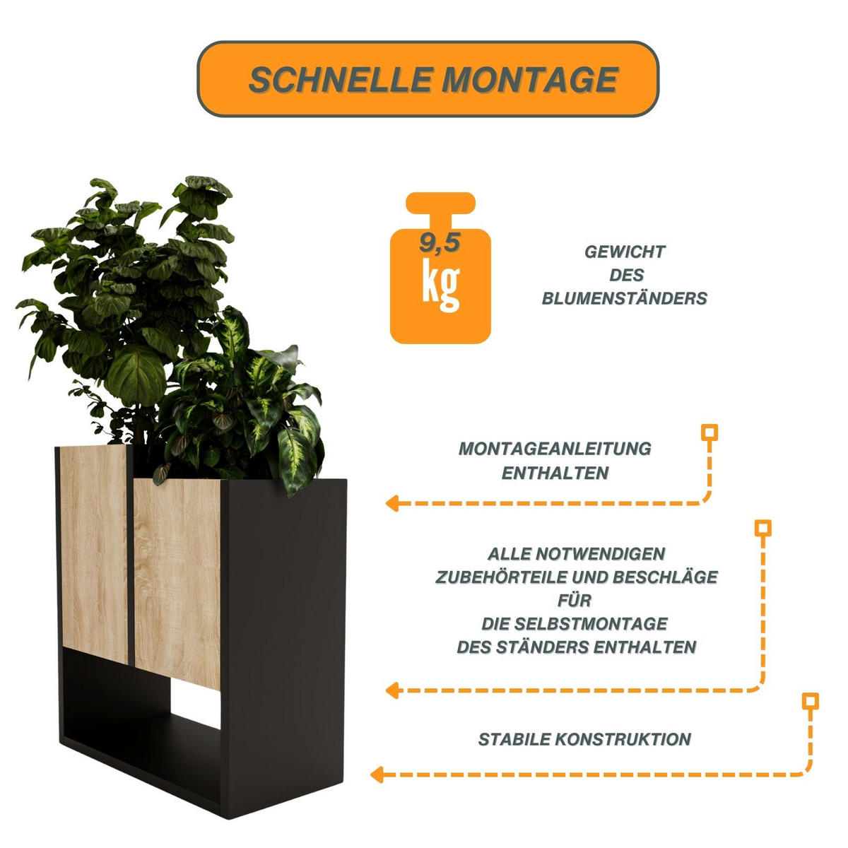 BLUMENKASTEN - Sonoma Eiche, Holzwerkstoff (23/50/44cm) - RAUMHIRSCH FURNITURE