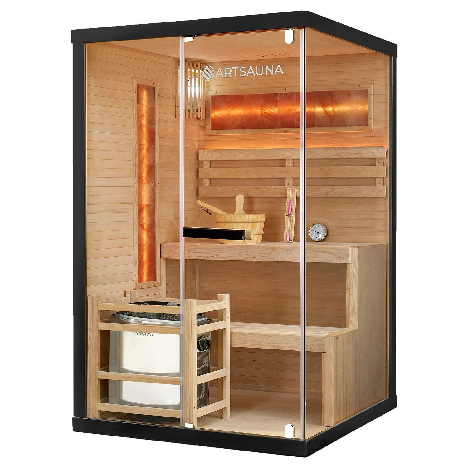 SAUNA Vantaa 120 x 120 cm mit 3,5 kW Saunaofen - Naturfarben, Holz (120/190/120cm) - Artsauna