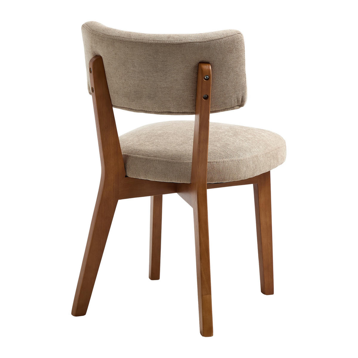 STÜHLE 2er-Set Esszimmerstuhl,Massivholz,Leinenstoff,Khaki - Braun, Textil (47/77/54.5cm) - LVHOM