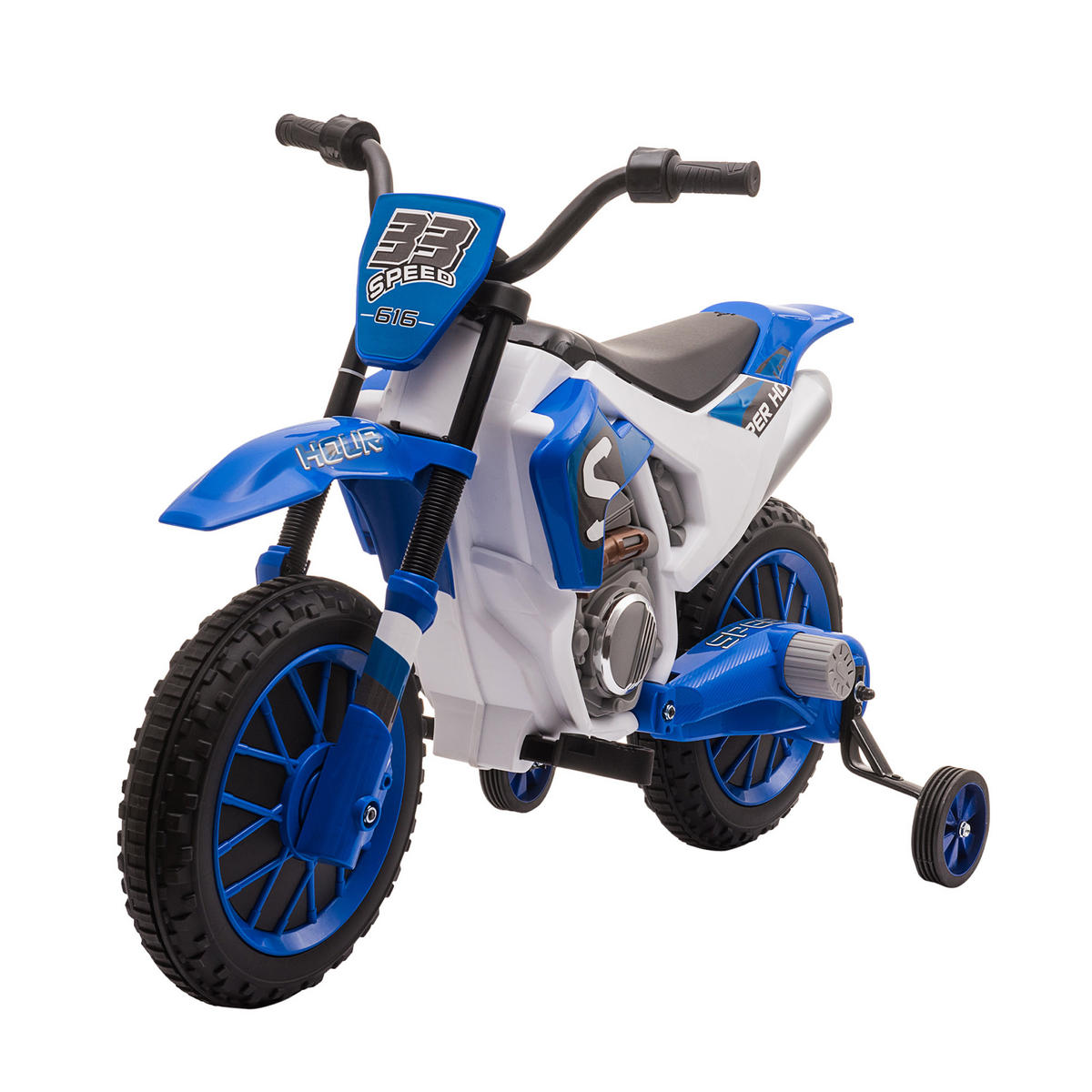 KINDERMOTORRAD DE-06109 mit Stützrädern und Soft-Start Blau/Weiß - Blau, Kunststoff/Metall (106.5/51.5/68cm) - ComfortXL