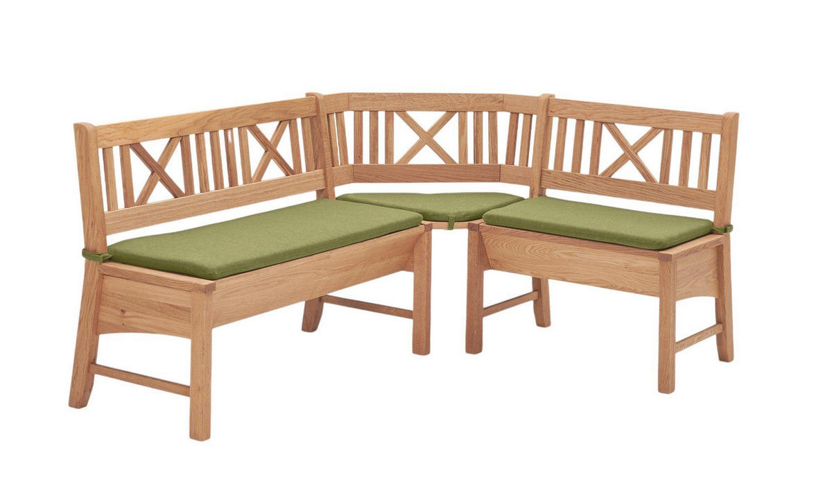 ECKBANKGRUPPE im modernen Landhausstil Deborah Massivholz Buche/Grün - Buchefarben/Grün, Holz (179/1/139cm) - 58aufmkessel