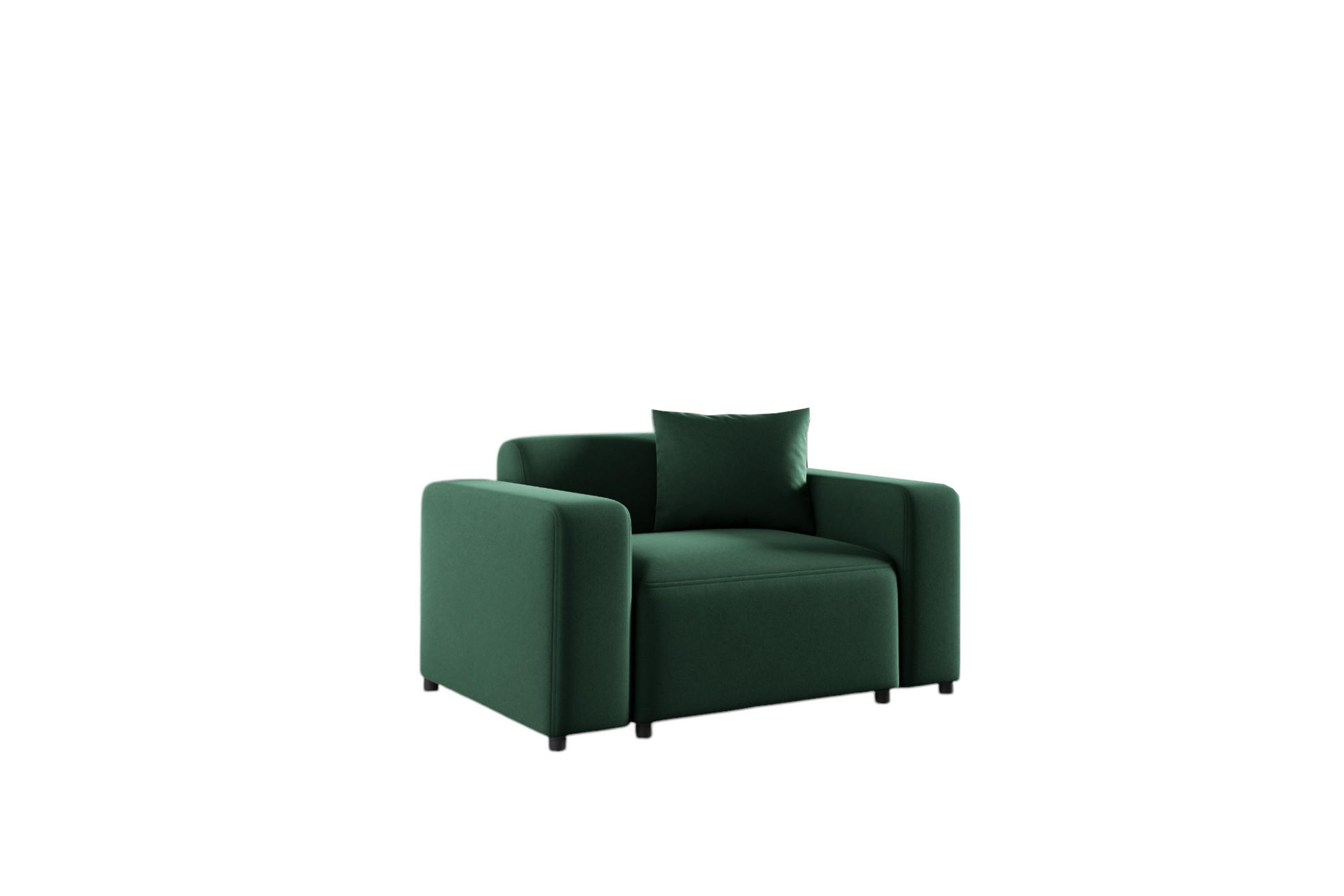 SESSEL Megan In Salvador - Dunkelgrün, Holzwerkstoff/Textil (145/75/98cm) - Fun Möbel