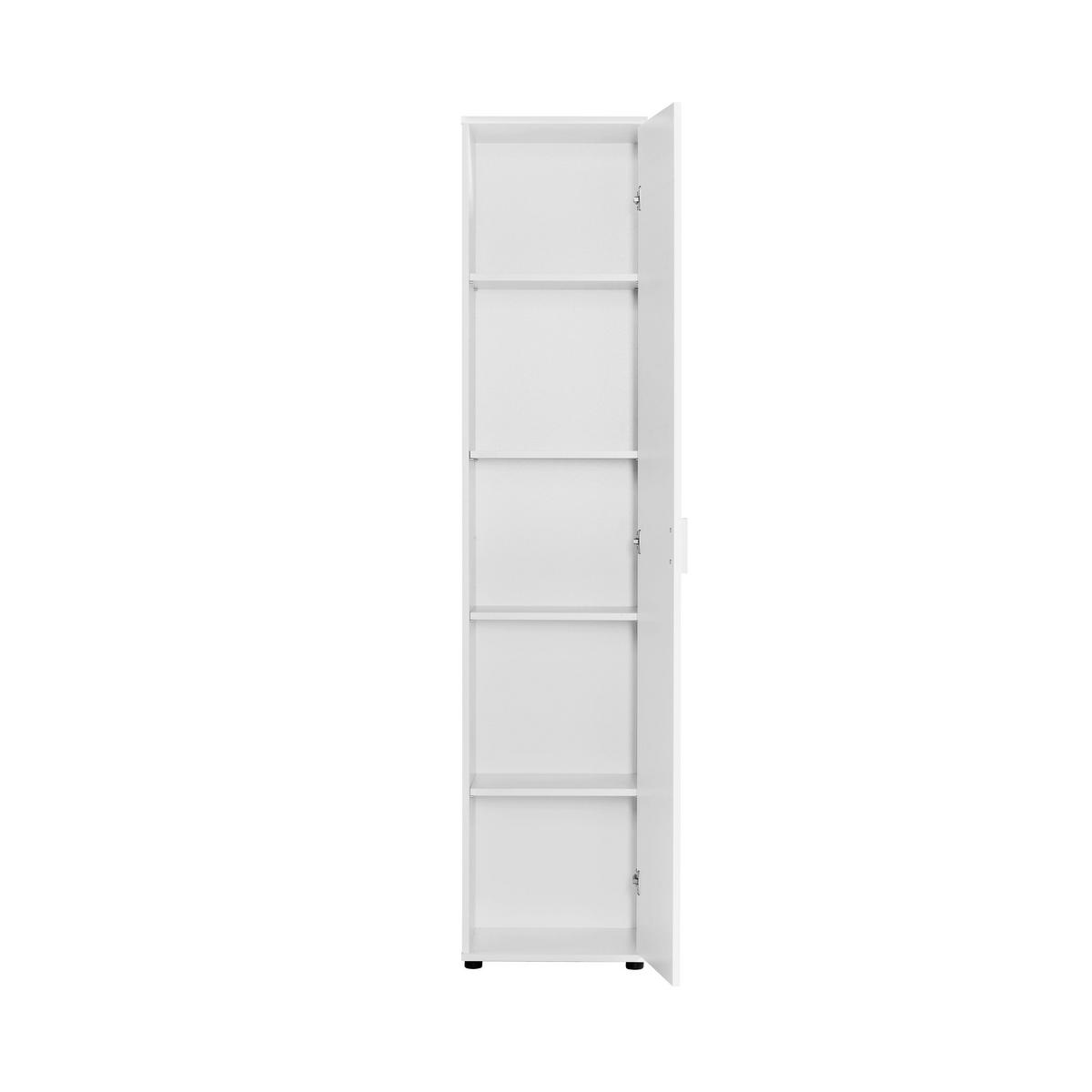 MEHRZWECKSCHRANK mit 1 Tür & 4 Einlegeböden in weiß - Weiß, Holzwerkstoff (40/184/35cm) - Home Collective