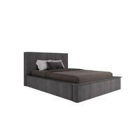 POLSTERBETT SANA 140x200cm Elegantes Polsterbett für modernen Wohnstil , 7-Zonen-Taschenfederkernmatratze mit kokos ARLAN (21 cm), dunkelgrau - Dunkelgrau, Holz (140/200cm) - Panda Möbel