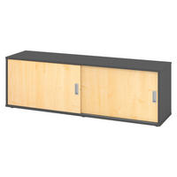 LOWBOARD mit Schiebetür 40/160/52 cm in Graphitfarben/Ahornfarben - Ahornfarben/Graphitfarben, Holzwerkstoff (160/52/40cm) - bümö