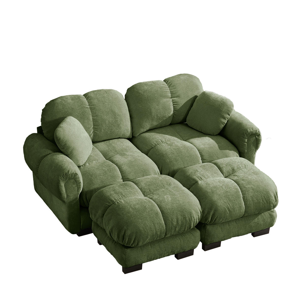 SOFA mit U-Form Chenille Grün - Grün, Holz (149/90/190.1cm) - Meubliv