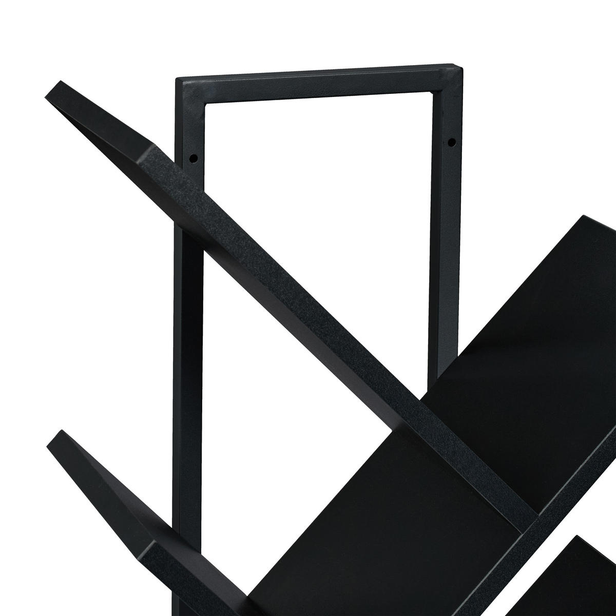 BÜCHERREGAL - Schwarz, Holzwerkstoff/Metall (40/71/21.5cm) - Relaxdays