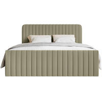 BOXBETT Saliano mit Topper und Chenille-Bezug Olivgrün, 160x200 cm - Olivgrün, Kunststoff/Textil (160/200cm) - Selsey